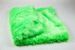 Load image into Gallery viewer, Lime Shaggy Faux Fur Suede Back 108”x60” Throw Blanket || Home Décor
