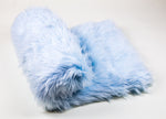 Load image into Gallery viewer, Baby Blue Shaggy Faux Fur Suede Back 108”x60” Throw Blanket || Home Décor
