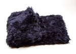 Load image into Gallery viewer, Navy Shaggy Faux Fur Suede Back 108”x60” Throw Blanket || Home Décor
