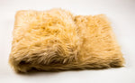 Load image into Gallery viewer, Camel Shaggy Faux Fur Suede Back 108”x60” Throw Blanket || Home Décor
